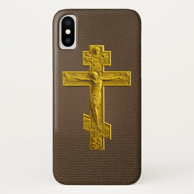 Golden Russisch-Orthodoxe Kreuz Case-Mate iPhone Hülle (Rückseite)