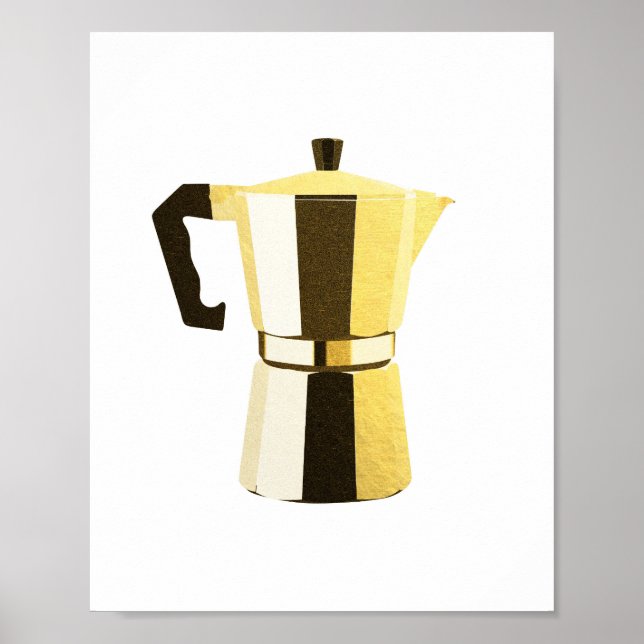 Golden rustic macchinetta Italia Espresso Kaffee Poster (Vorne)