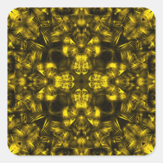 Golden Sacred Energy Fractal Art Quadratischer Aufkleber