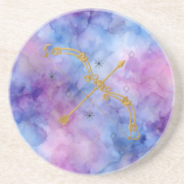 Golden Sagittarius Getränkeuntersetzer