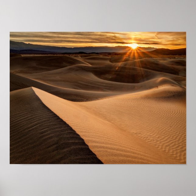 Golden Sand dunes, Death Valley, CA Poster (Vorne)