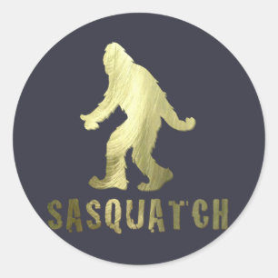 Golden Sasquatch Runder Aufkleber