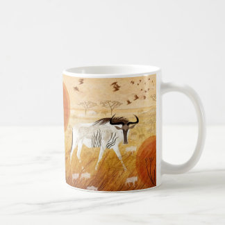 Golden Savannah Journey Whimsical Wildebeest Coffe Kaffeetasse