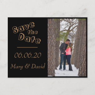 Golden Save the Date Postkarte