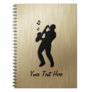 Golden Saxophon Player Personal Notizblock