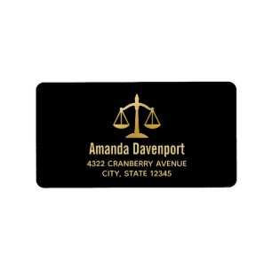 Golden Scales of Justice Theme Design Adressaufkleber
