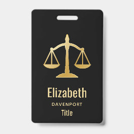 Golden Scales of Justice Theme Design Ausweis