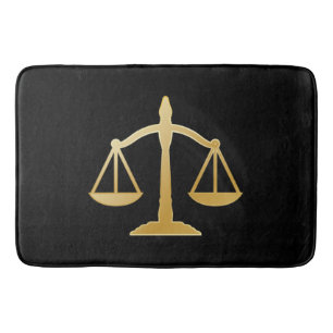 Golden Scales of Justice Theme Design Badematte