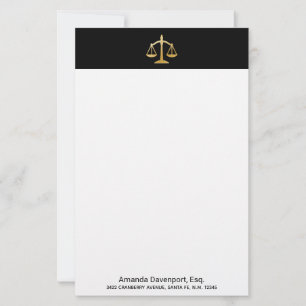 Golden Scales of Justice Theme Design Briefpapier
