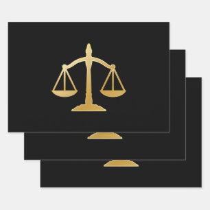 Golden Scales of Justice Theme Design Geschenkpapier Set