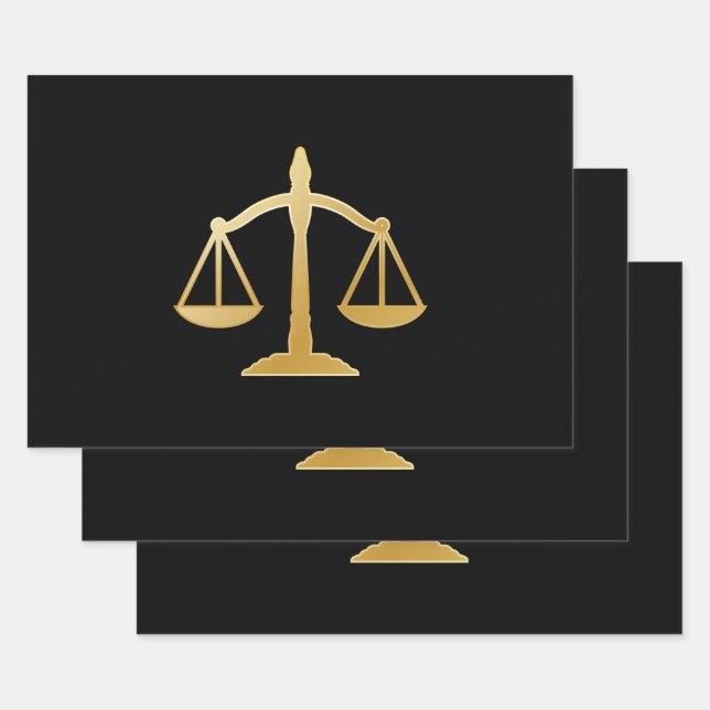 Golden Scales of Justice Theme Design Geschenkpapier Set (Set)