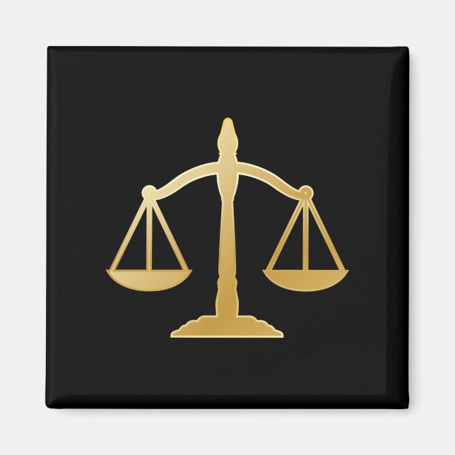 Golden Scales of Justice Theme Design Magnet (Vorne)
