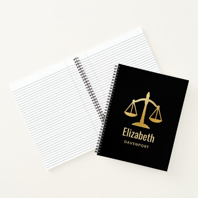 Golden Scales of Justice Theme Design Notizbuch (Innenseite)