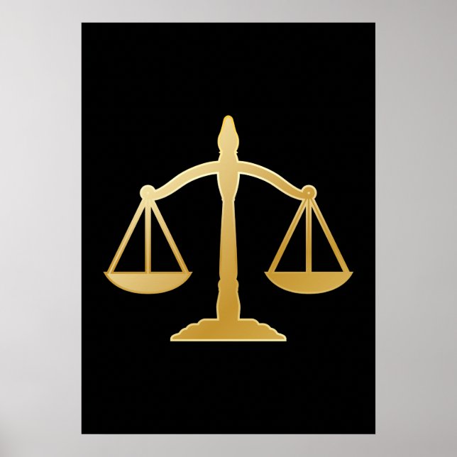 Golden Scales of Justice Theme Design Poster (Vorne)