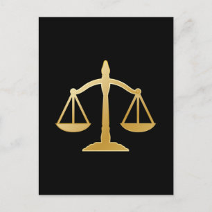 Golden Scales of Justice Theme Design Postkarte