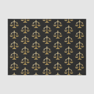 Golden Scales of Justice Theme Design Seidenpapier