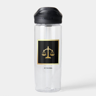 Golden Scales of Justice Theme Design Trinkflasche