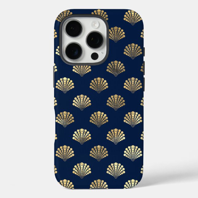 Golden Scallop auf Blue Case-Mate iPhone Hülle (Rückseite)