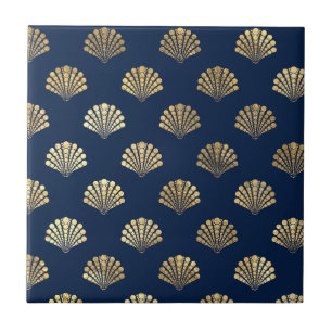 Golden Scallop auf Blue Fliese