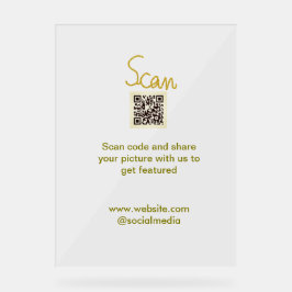 Golden Scan QR Glitzer einfach elegant Acrylschild