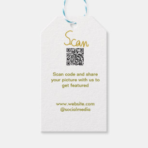 Golden Scan QR Glitzer einfach elegant Geschenkanhänger