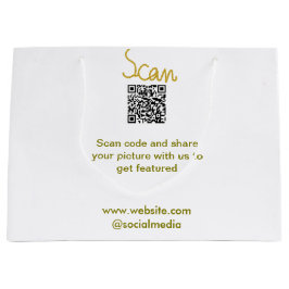 Golden Scan QR Glitzer einfach elegant Große Geschenktüte