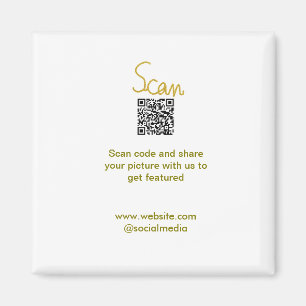 Golden Scan QR Glitzer einfach elegant Magnet