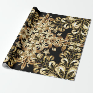 Golden Schneeflocke einfache, nahtlose Muster. Vin Geschenkpapier