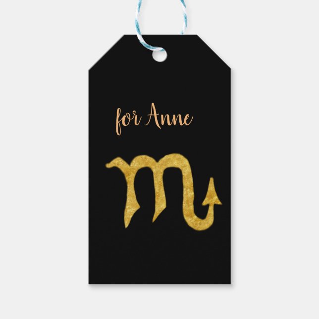 Golden Scorpio Astrologie Symbol Custom Geschenkanhänger (Vorderseite)
