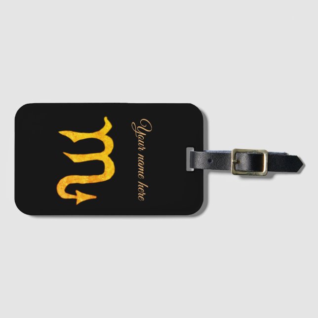Golden Scorpio Astrologie Symbol Gepäckanhänger (Vorderseite (Horizontal))