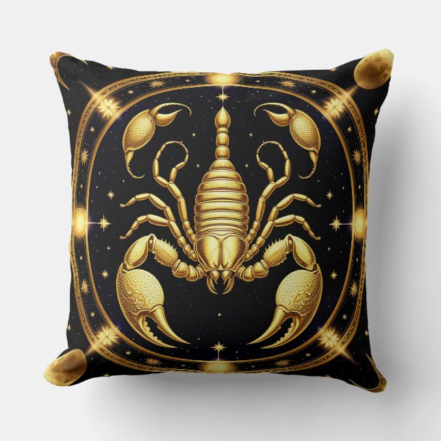 Golden Scorpion Zodiac Design Kissen (Vorderseite)