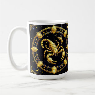 Golden Scorpion Zodiac Design mit Ornamenten Kaffeetasse