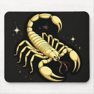 Golden Scorpion Zodiac Design mit Ornamenten Mousepad