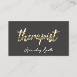 Golden Script QR Code Logo Grau Visitenkarte