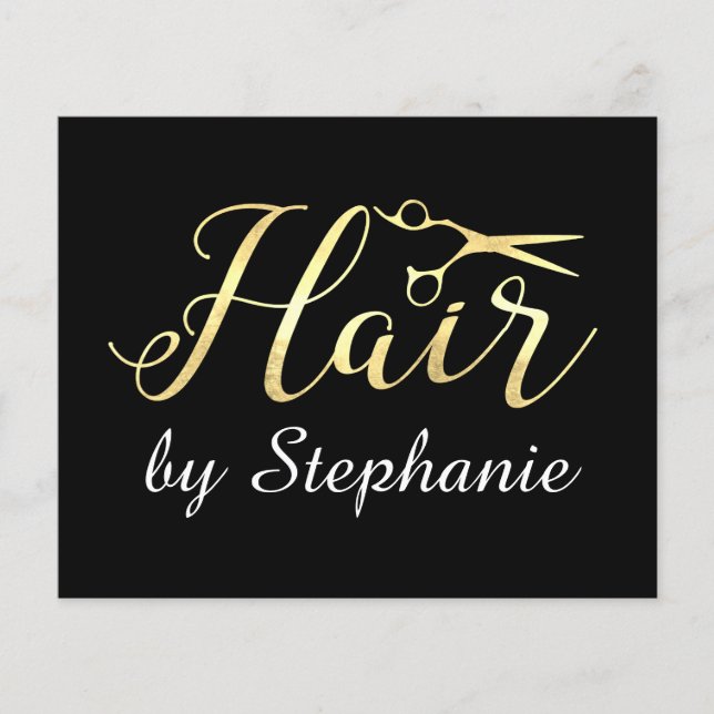 Golden Script Schere Friseursalon Flyer (Vorne)