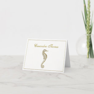 Golden SeaHorse Emblem Wappenrahmen H Dankeskarte