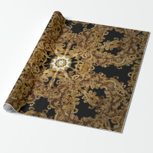 Golden Seamless Hand gezeichnet, Vintager Hintergr Geschenkpapier