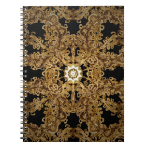 Golden Seamless Hand gezeichnet, Vintager Hintergr Notizblock
