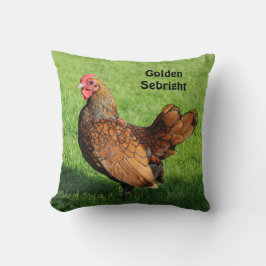 Golden Sebright Rooster - Bantam Pet Chicken Kissen
