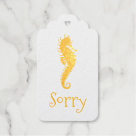 Golden Seepferd Sorry Foil Gift Tags Geschenkanhänger
