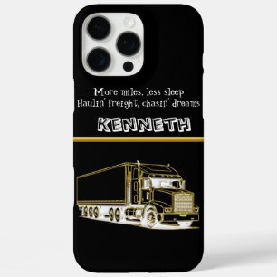 Golden Semi-Truck Art Design iPhone 16 Pro Max Hülle