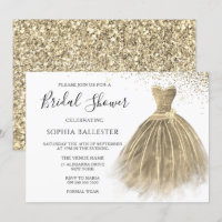 Golden Sepia Gold Glitzer Gourmet Dress Brautparty
