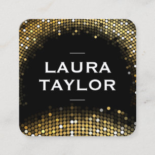 Golden Sequin Black Variation Quadratische Visitenkarte