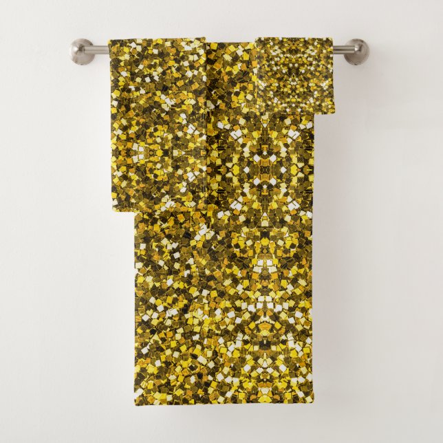 Golden Sequins Pattern Badhandtuch Set (Insitu)