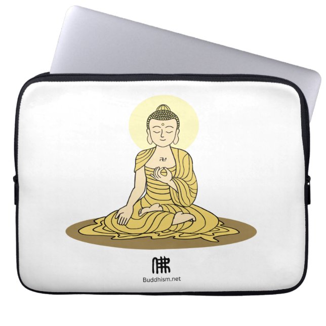 Golden Serenity Buddha Laptop Laptopschutzhülle (Vorderseite)