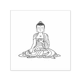 Golden Serenity Buddha Selbsthingende Briefmarke Permastempel