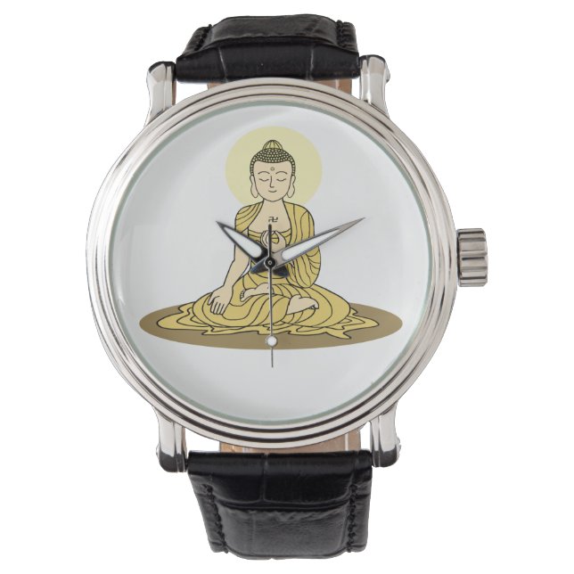 Golden Serenity Buddha Watch Armbanduhr (Vorderseite)
