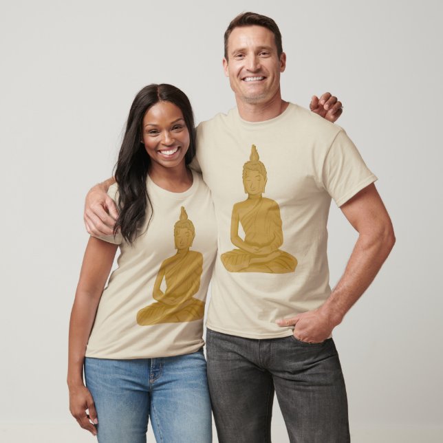 Golden Serenity - Meditative Buddha Art T-Shirt (Unisex)