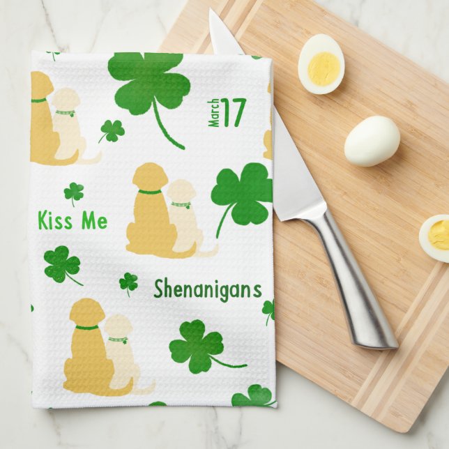 Golden Shenanigans St. Patrick's Day Kitchen Handt Geschirrtuch (Viertel Falte)