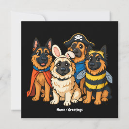 Golden Shepherd Ghost Dog Halloween Funny Spooky Einladung